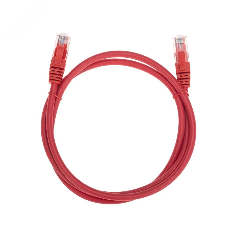 Патч-корд U/UTP CAT 6, RJ45-RJ45, 26AWG, LSZH, красный, 1м, — фото изделия