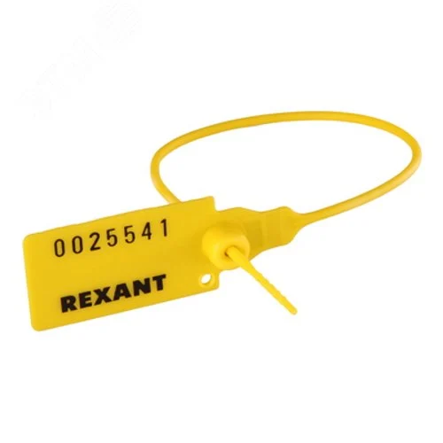 Пломба пластиковая номерная 220 мм желтая, REXANT — фото изделия