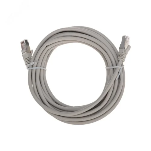 Патч-корд F/UTP, CAT 5e, RJ45-RJ45, 26AWG, LSZH, серый, 5м, — фото изделия
