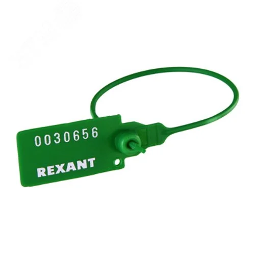 Пломба пластиковая номерная 220 мм зеленая, REXANT — фото изделия
