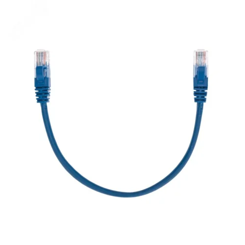 Патч-корд U/UTP, CAT 5e, RJ45-RJ45, 26AWG, LSZH, синий, 0,3м, — фото изделия