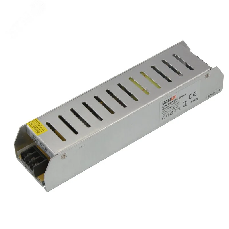 Источник питания компактный 12 V 120 W с разъемами под винт, без влагозащиты (IP23) — фото изделия