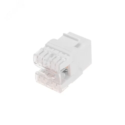Модуль Keystone Jack RJ-45 CAT5e UTP 110 IDC тип 180 град. белый — фото изделия