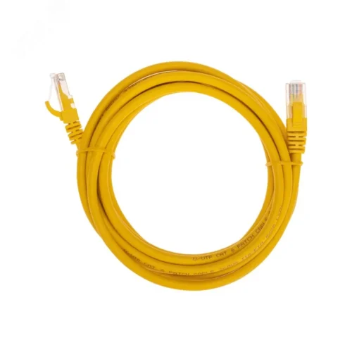 Патч-корд U/UTP CAT 6, RJ45-RJ45, 26AWG, LSZH, желтый, 3м, — фото изделия