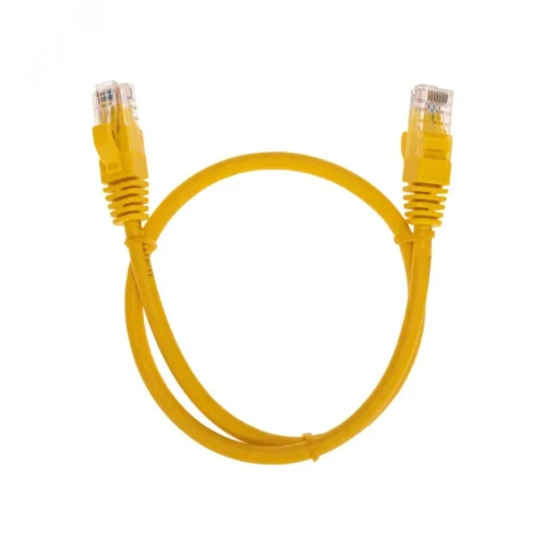 Патч-корд U/UTP CAT 6, RJ45-RJ45, 26AWG, LSZH, желтый, 0.5м, — фото изделия
