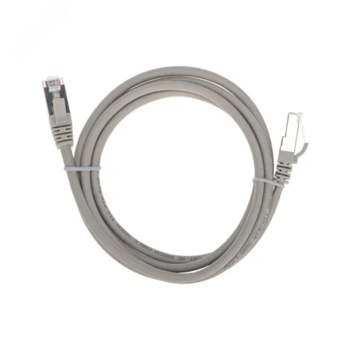 Патч-корд F/UTP, CAT 5e, RJ45-RJ45, 26AWG, LSZH, серый, 1,5м, — фото изделия