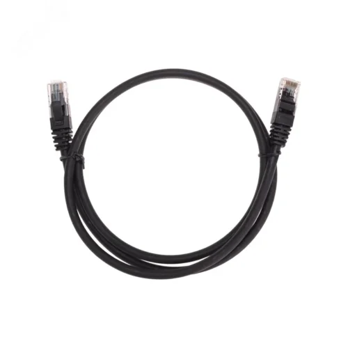Патч-корд U/UTP CAT 6, RJ45-RJ45, 26AWG, LSZH, черный, 1м, — фото изделия