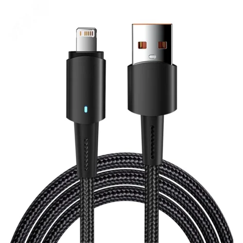 Кабель USB-A — Lightning для Apple, 2,4А, 1м, черный — фото изделия