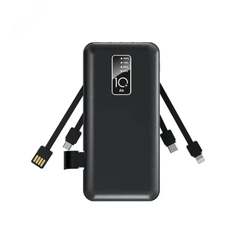 Устройство портативное зарядное Power Bank (аккумуляторная батарея) 10000 mAh, черное — фото изделия