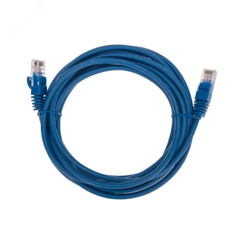 Патч-корд U/UTP, CAT 5e, RJ45-RJ45, 26AWG, LSZH, синий, 3м, — фото изделия