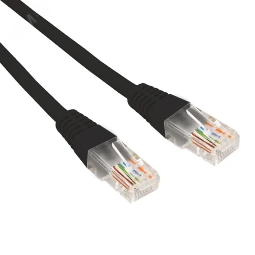 Патч-корд U/UTP CAT 6, RJ45-RJ45, 26AWG, LSZH, черный, 0.3м, — фото изделия