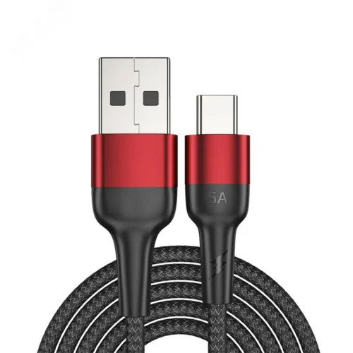 Кабель USB-A — Type-C, 5А, 50Вт, 1м, черный — фото изделия