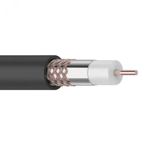 Кабель коаксиальный RG-6U+Cu, 75 Ом, Cu/Al/Cu, 64%, черный OUTDOOR 305 м — фото изделия