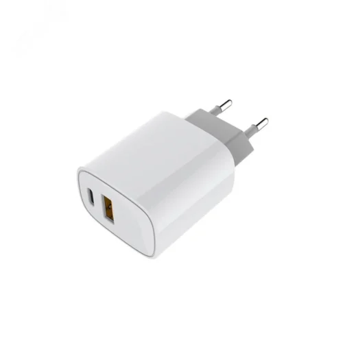 Устройство сетевое зарядное с двумя портами USB-A + USB-C, 20Вт — фото изделия