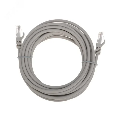 Патч-корд U/UTP CAT 6, RJ45-RJ45, 26AWG, LSZH, серый, 5м, — фото изделия