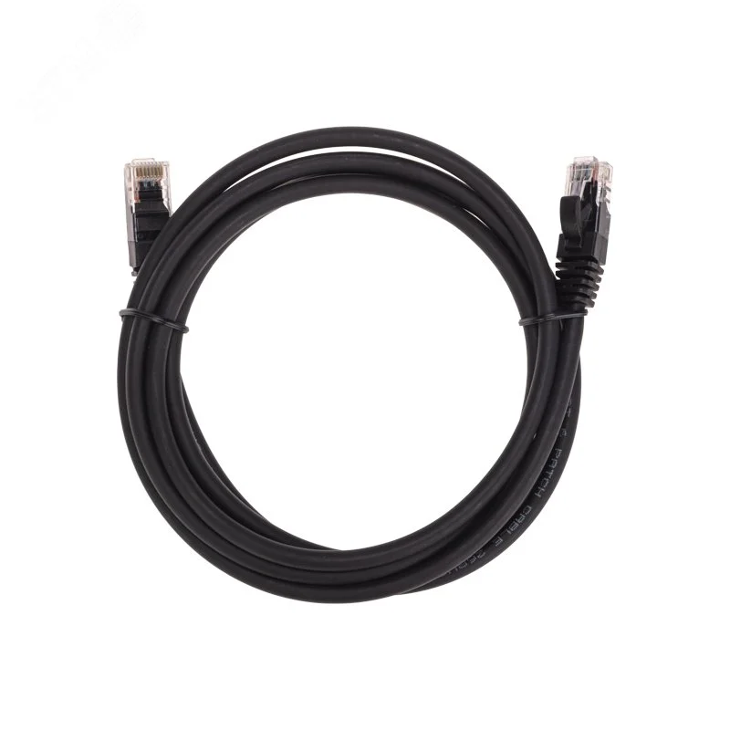 Патч-корд U/UTP CAT 6, RJ45-RJ45, 26AWG, LSZH, черный, 2м, — фото изделия