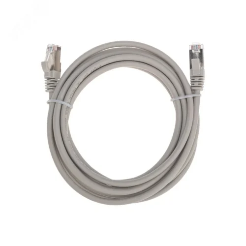 Патч-корд F/UTP, CAT 5e, RJ45-RJ45, 26AWG, LSZH, серый, 3м, — фото изделия