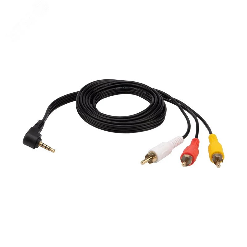 Аудио кабель 3.5 мм 4C — 3 RCA, 1.5 м, GOLD — фото изделия