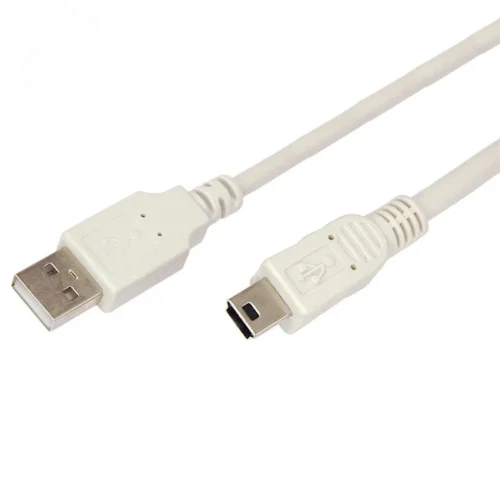 Кабель USB (шт. mini USB — шт. USB A) 3 метра, серый, 18-1136, — фото изделия