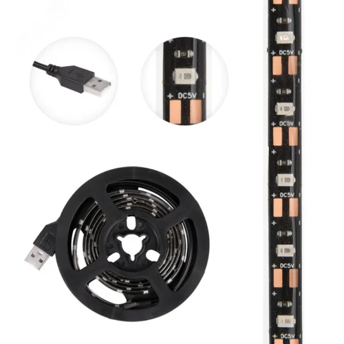 Лента LED с USB коннектором 5 В, 8 мм, IP65, SMD 2835, 60 LED/m, цвет свечения зеленый — фото изделия