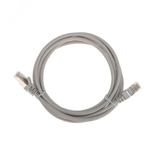 Патч-корд F/UTP, CAT 5e, RJ45-RJ45, 26AWG, LSZH, серый, 2м, — фото изделия
