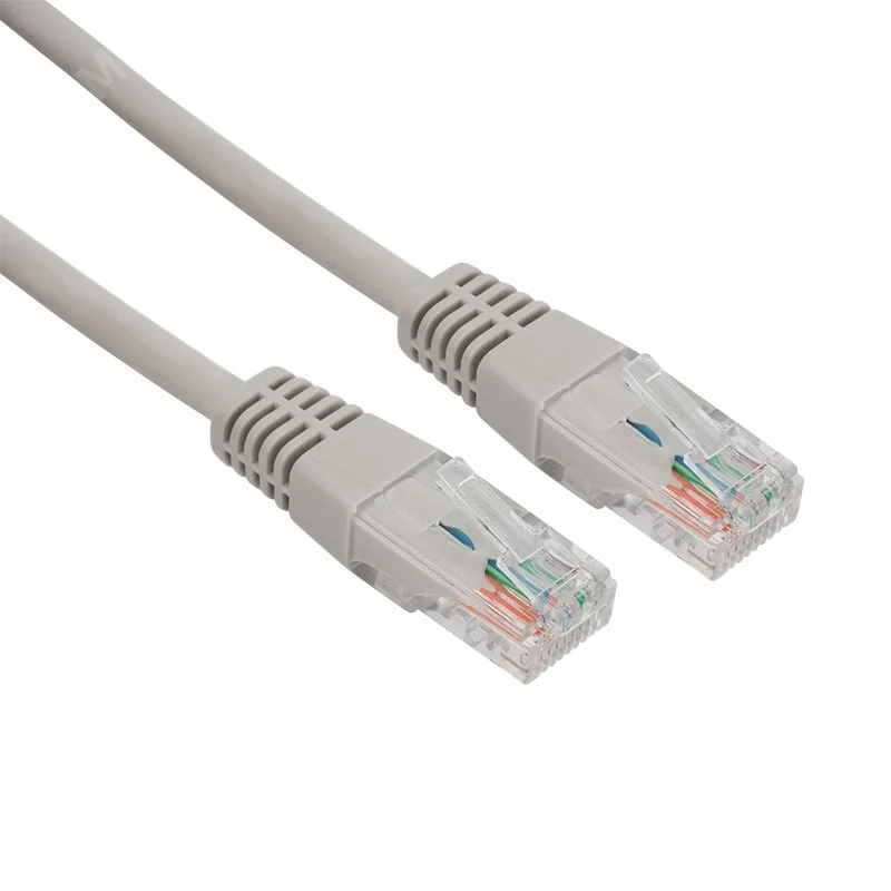 Патч-корд U/UTP. категория 5e. RJ45-RJ45. неэкранированный. LSZH серый. 1 м, — фото изделия
