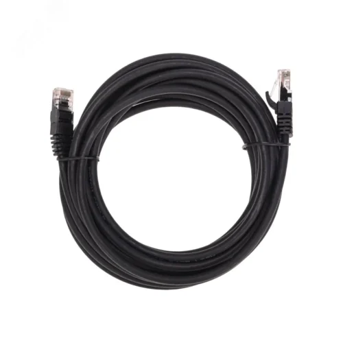 Патч-корд U/UTP CAT 6, RJ45-RJ45, 26AWG, LSZH, черный, 5м, — фото изделия