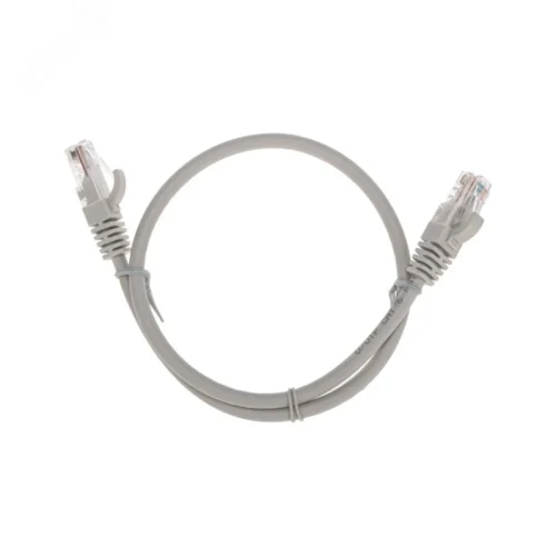 Патч-корд U/UTP CAT 6, RJ45-RJ45, 26AWG, LSZH, серый, 0.5м, — фото изделия