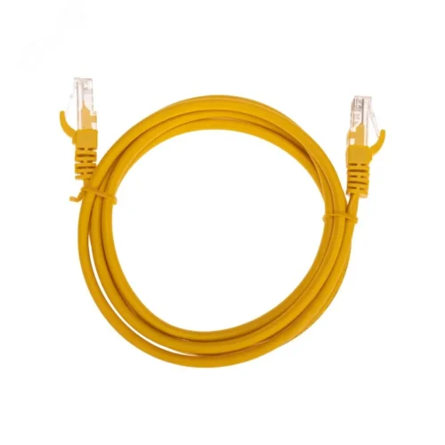 Патч-корд U/UTP, CAT 5e, RJ45-RJ45, 26AWG, LSZH, желтый, 1,5м, — фото изделия