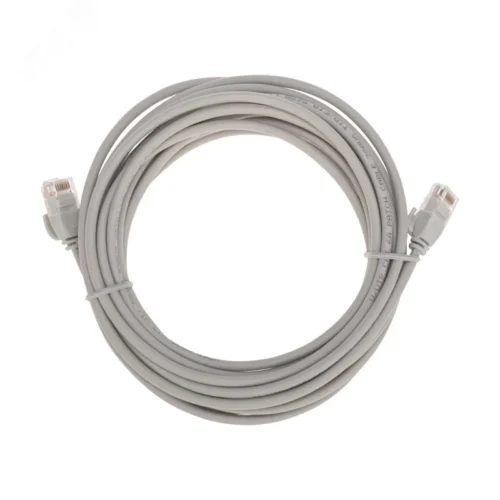 Патч-корд U/UTP CAT 6A (10G), RJ45-RJ45, 28AWG, LSZH, серый, 5м, — фото изделия