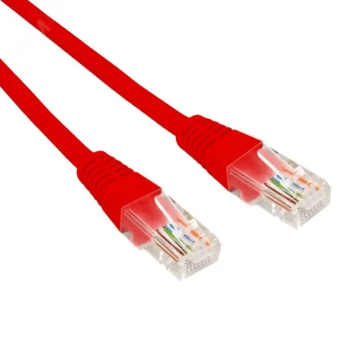 Патч-корд U/UTP CAT 6, RJ45-RJ45, 26AWG, LSZH, красный, 0.3м, — фото изделия