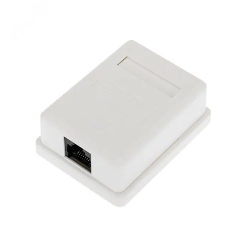Розетка компьютерная внешняя 1-порт RJ-45 8P8C UTP неэкранированная. кат6, — фото изделия