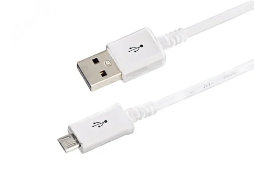 Кабель USB microUSB длинный штекер 1 м белый, 18-4269-20, — фото изделия