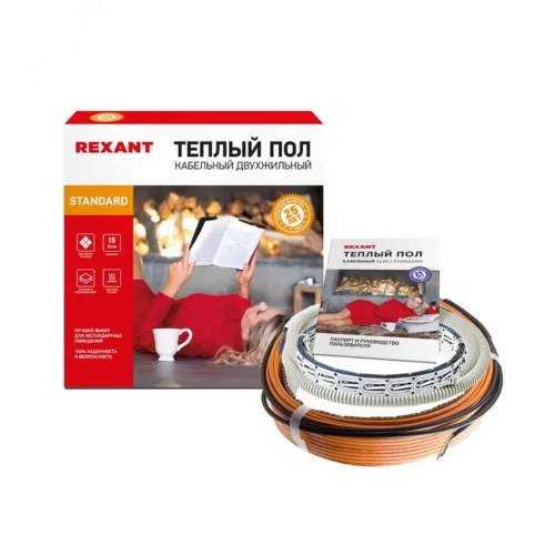 Теплый пол Standard RND-40-600 600Вт, 40м, 3,7-5,0 м2 двухжильный — фото изделия
