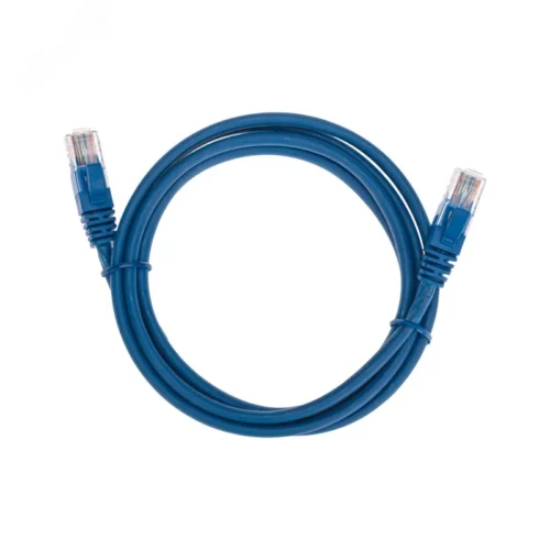 Патч-корд U/UTP, CAT 5e, RJ45-RJ45, 26AWG, LSZH, синий, 1,5м, — фото изделия