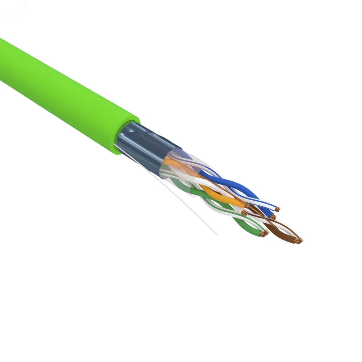 Витая пара F/UTP CAT 6 нг(А)-LSLTx 4х2х0.57мм 23AWG INDOOR SOLID зеленый 305м — фото изделия