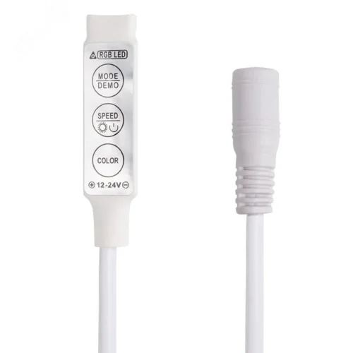 Мини контроллер LED с разъемом 5,5х2,1 мм 72/144 W, 3 кнопки, 12 V/24 V — фото изделия