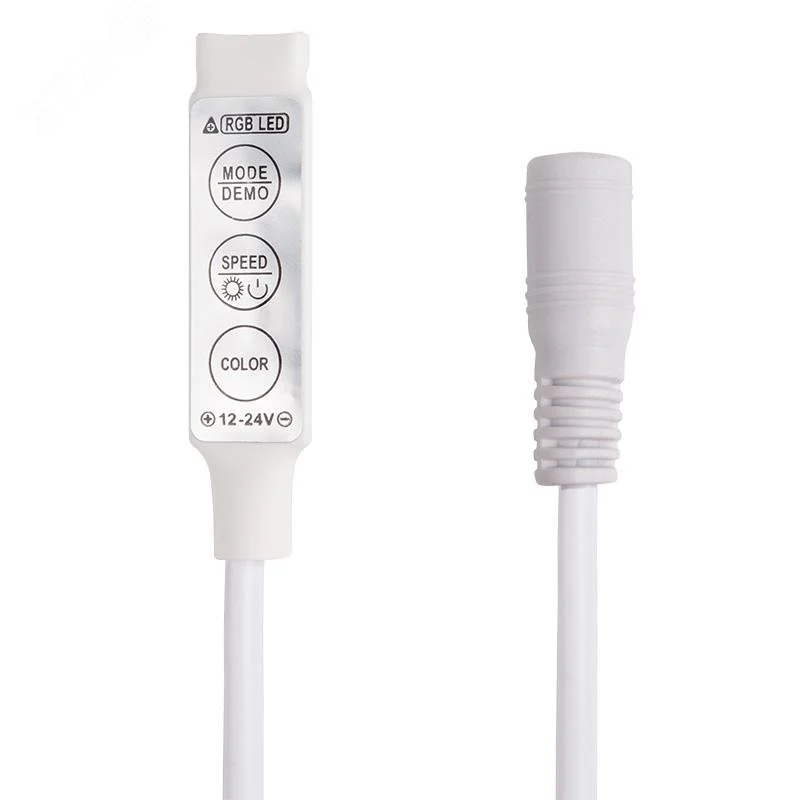 Мини контроллер LED с разъемом 5,5х2,1 мм 72/144 W, 3 кнопки, 12 V/24 V — фото изделия
