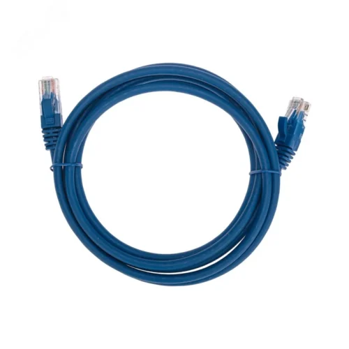 Патч-корд U/UTP CAT 6, RJ45-RJ45, 26AWG, LSZH, синий, 2м, — фото изделия
