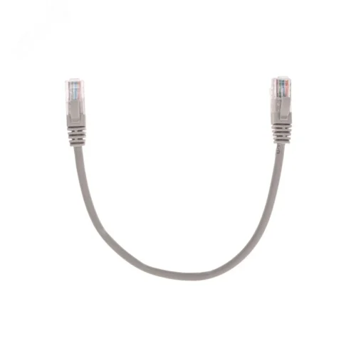 Патч-корд U/UTP, CAT 5e, RJ45-RJ45, 26AWG, LSZH, серый, 0,3м, — фото изделия