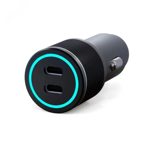 Зарядное устройство автомобильное c двумя портами USB-A + USB-A c LED-подсветкой 75Вт — фото изделия