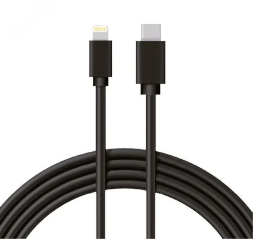 Кабель Type-C — Lightning 3A, 1m, PVC, black, 18-1827, — фото изделия
