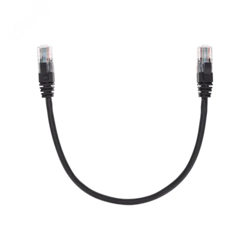 Патч-корд U/UTP, CAT 5e, RJ45-RJ45, 26AWG, LSZH, черный, 0,3м, — фото изделия