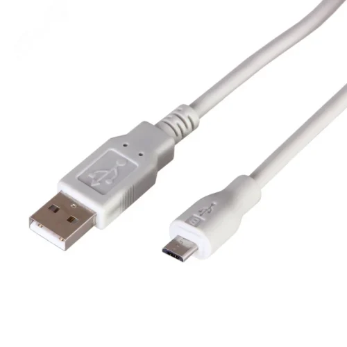 Кабель USB (шт. micro USB — шт. USB A) 3 метра, серый, 18-1166, — фото изделия