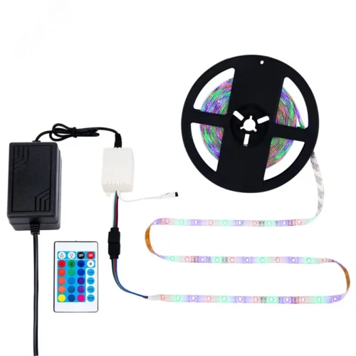 Комплект светодиодной ленты 6Вт/м 12В RGB IP65 LEDx60/м 5м. с блоком питания и контроллером — фото изделия