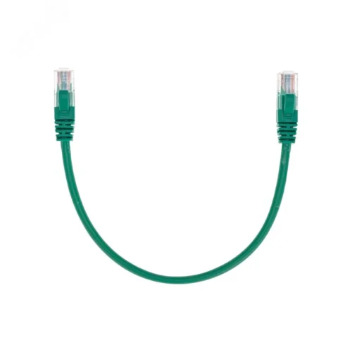 Патч-корд U/UTP, CAT 5e, RJ45-RJ45, 26AWG, LSZH, зеленый, 0,3м, — фото изделия
