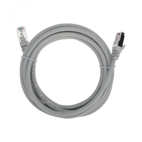 Патч-корд F/UTP CAT 6, RJ45-RJ45, 26AWG, LSZH, серый, 3м, — фото изделия