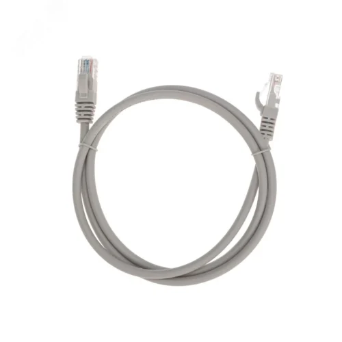 Патч-корд U/UTP CAT 6, RJ45-RJ45, 26AWG, LSZH, серый, 1м, — фото изделия