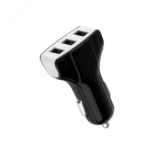 Устройство зарядное в прикуриватель 3 x USB, 1000mA, черное, — фото изделия