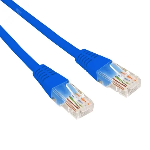 Патч-корд U/UTP CAT 6, RJ45-RJ45, 26AWG, LSZH, синий, 0.3м, — фото изделия